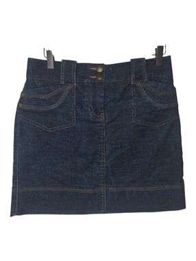 Boston Proper Womens Navy Blue Mini Corduroy Denim Jean Skirt Size 2